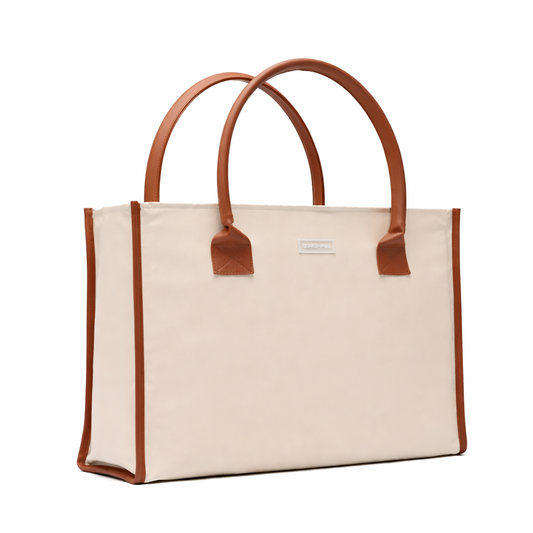 Japanese Leather Tote Bag Beige