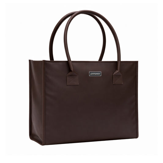 Japanese Leather Tote Bag Chocolate Brown