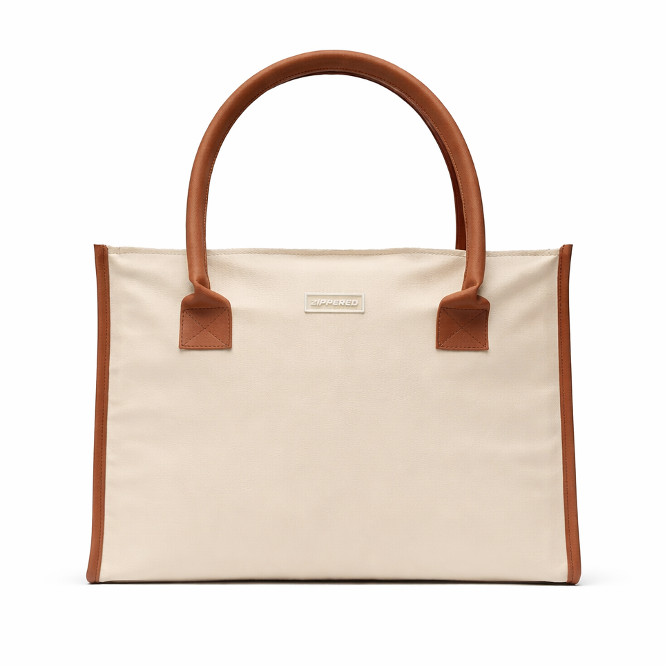 Japanese Leather Tote Bag Beige