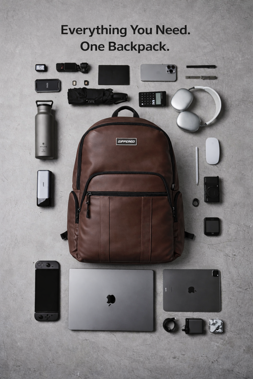 Japanese Leather Backpack Brown