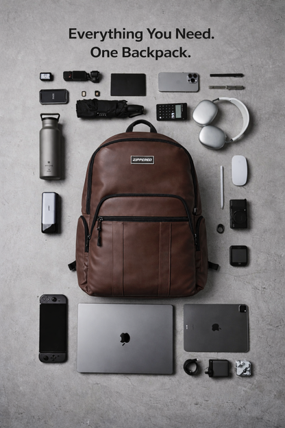 Japanese Leather Backpack Brown