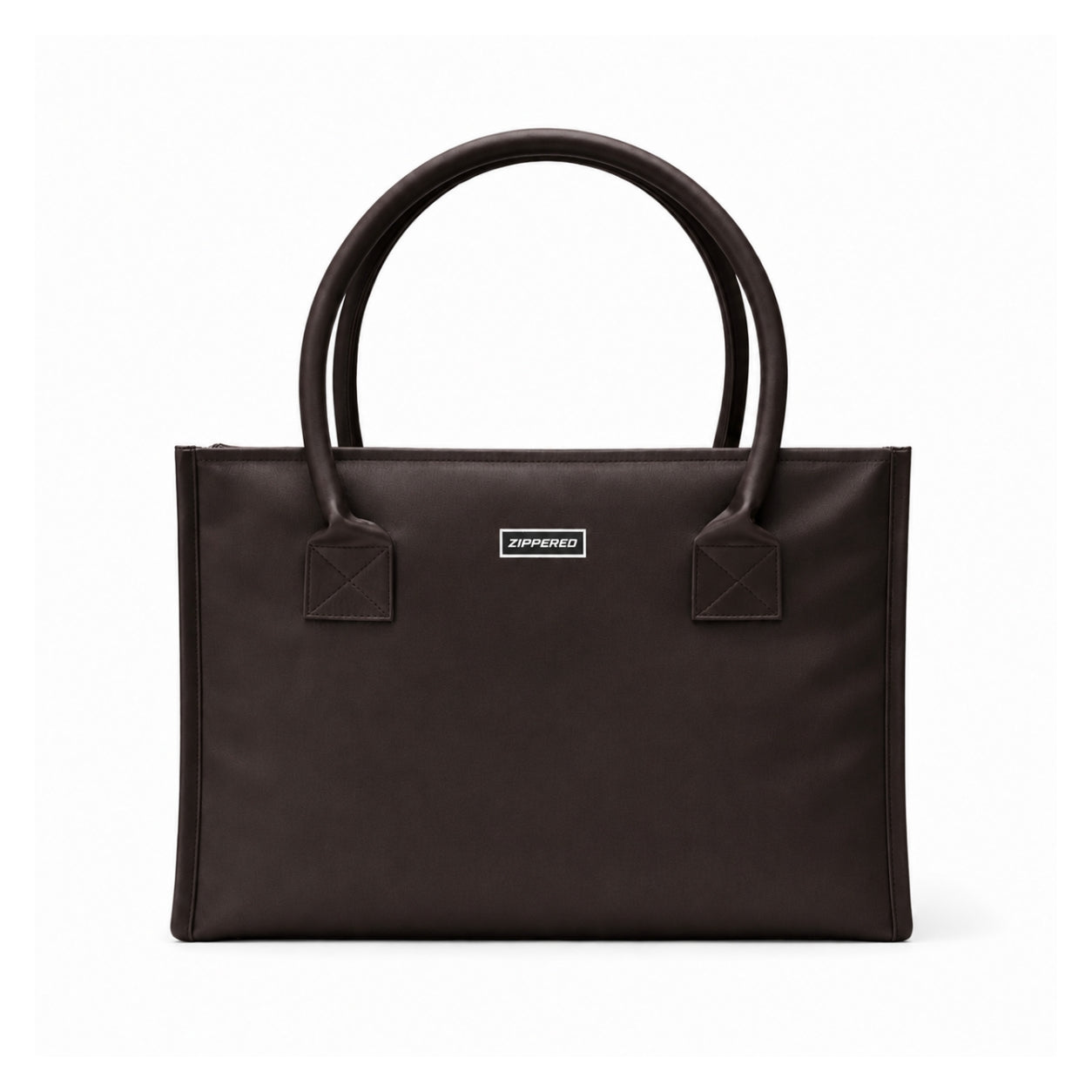 Premium chocolate brown leather tote bag for women with spacious design and comfortable shoulder handles – luxury tote bag in Pakistan