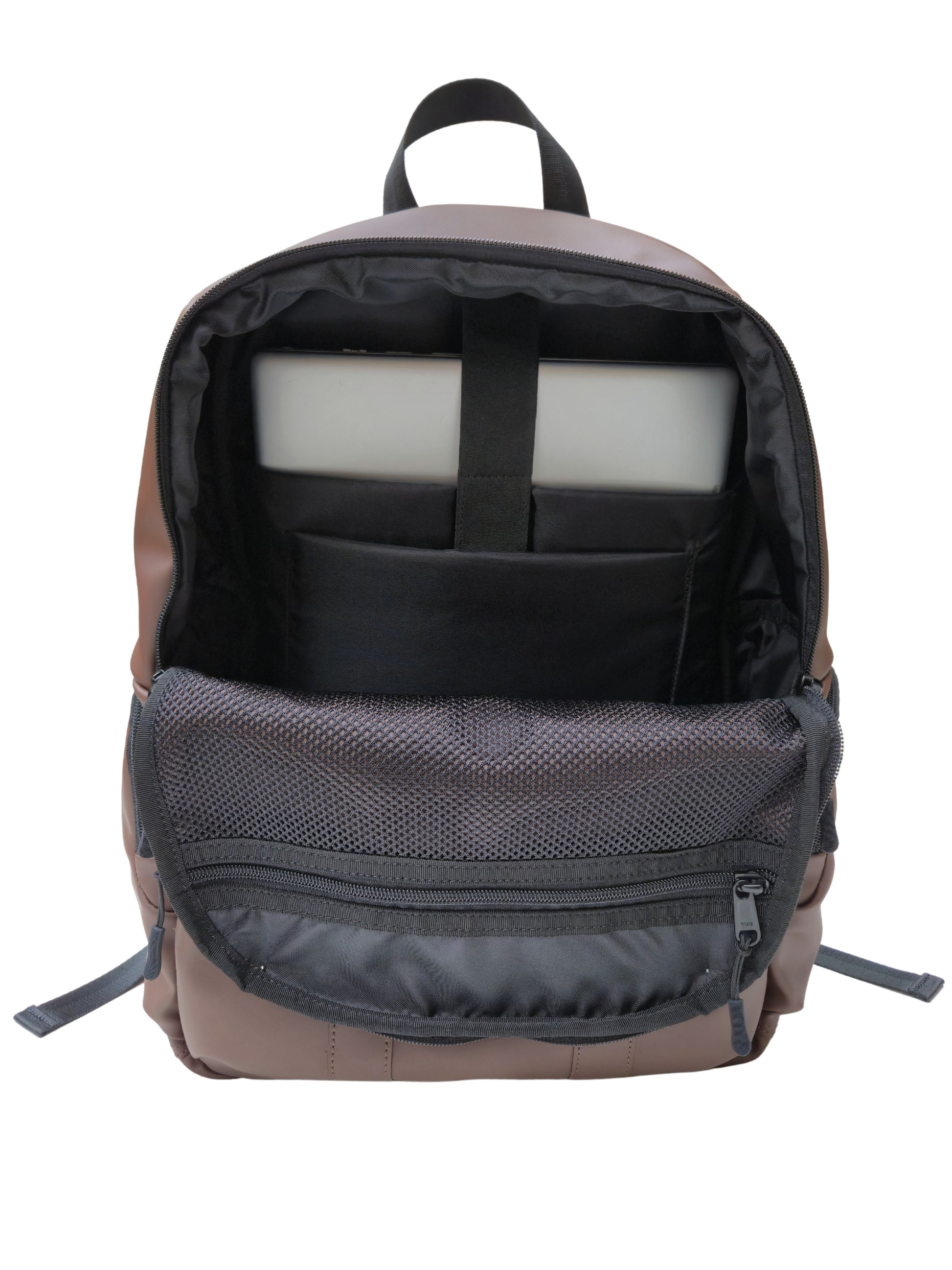 leather laptop backpack interior compartments
