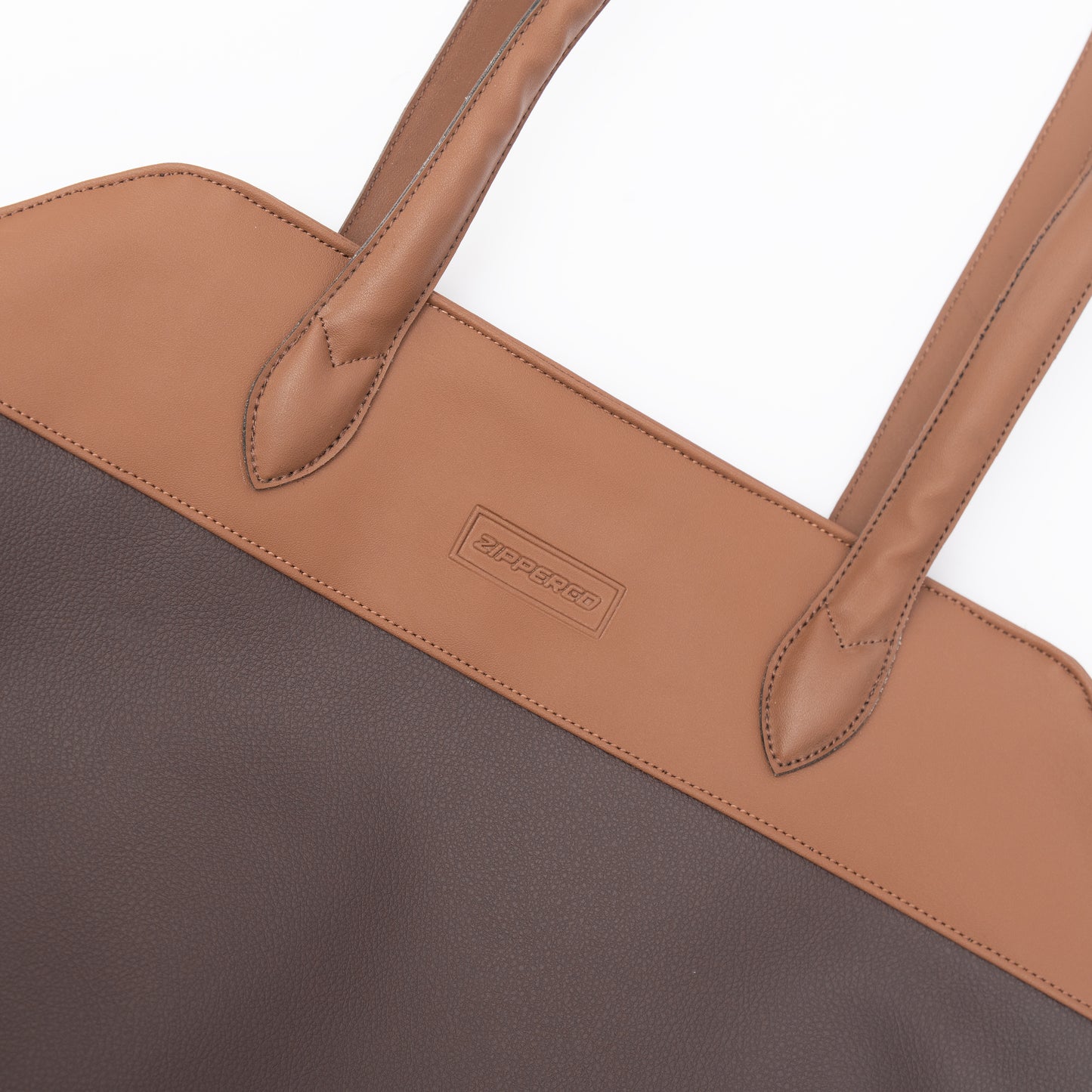premium leather texture tote bag detail