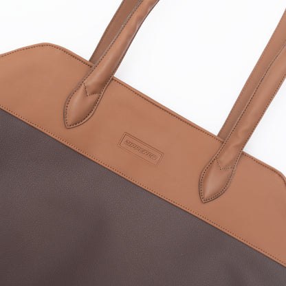 premium leather texture tote bag detail