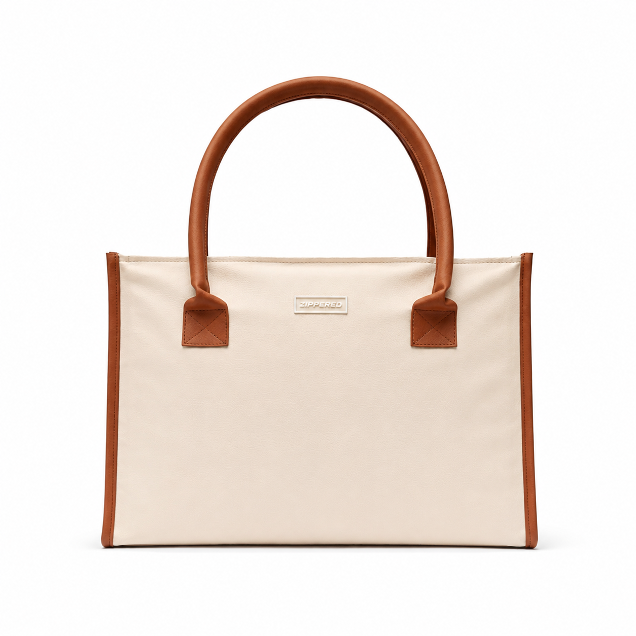 Premium beige leather tote bag for women with spacious design and comfortable shoulder handles – luxury tote bag in Pakistan