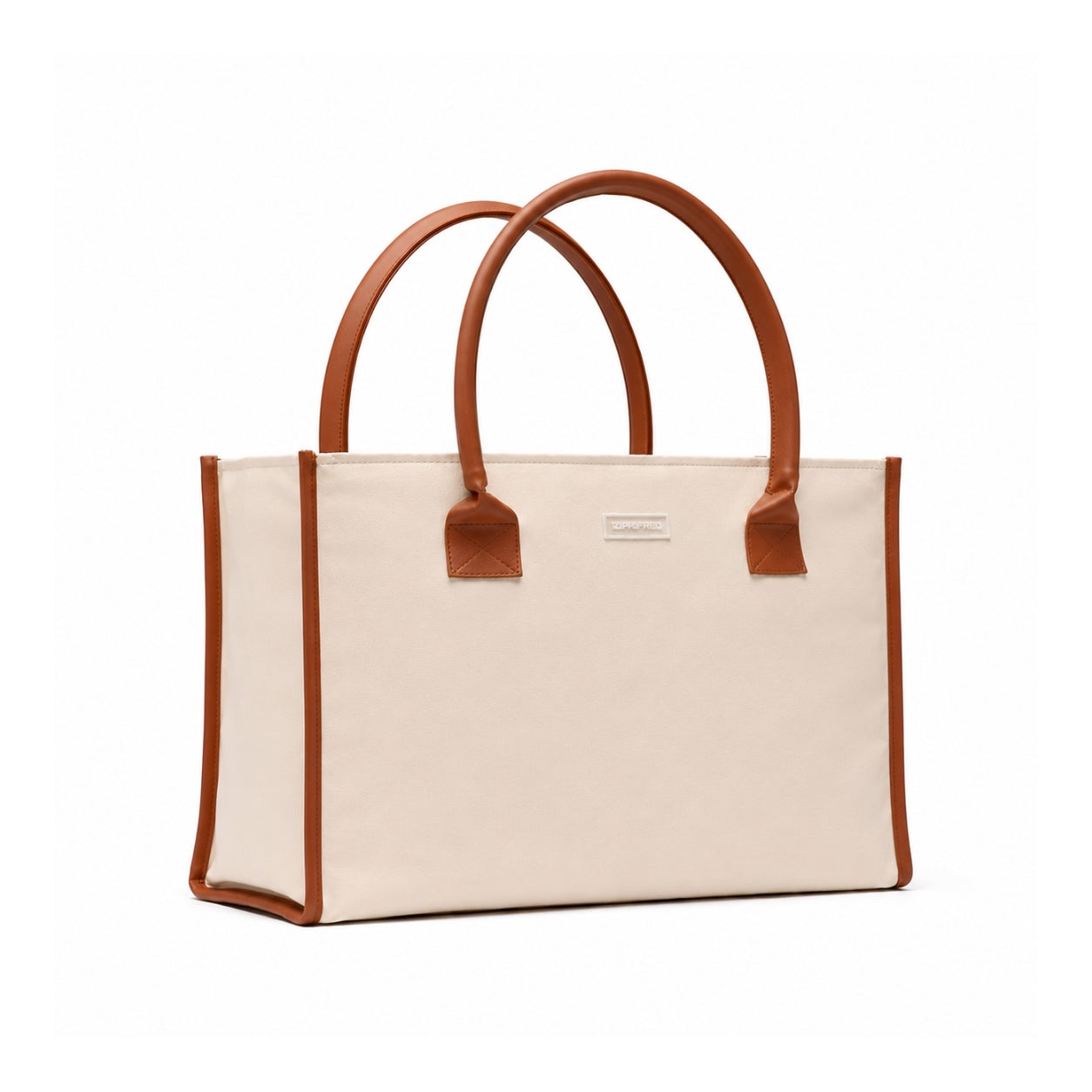 Beige leather tote bag for women with structured design and spacious interior – premium everyday tote bag in Pakistan