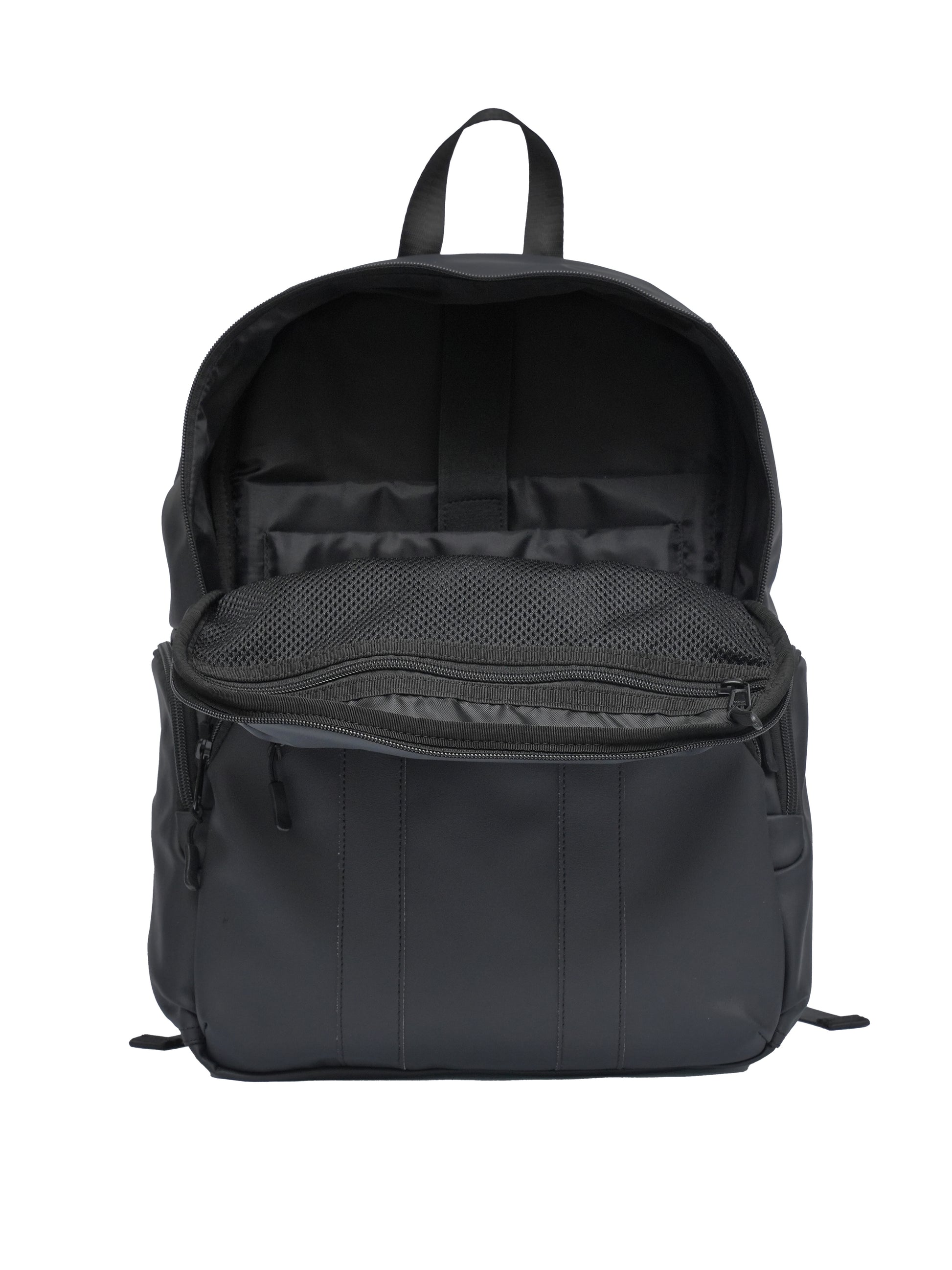 leather laptop backpack interior compartments