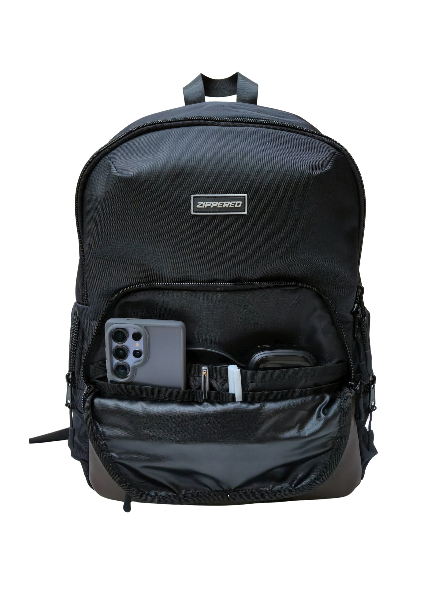 black and Brown leather laptop backpack with spacious organizer pockets in pakistan