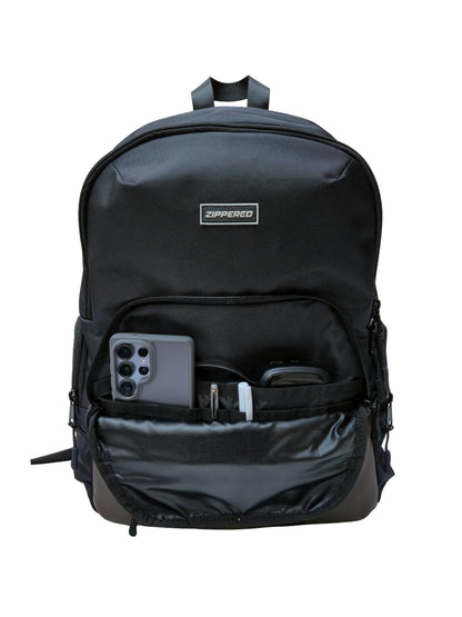 black and Brown leather laptop backpack with spacious organizer pockets in pakistan