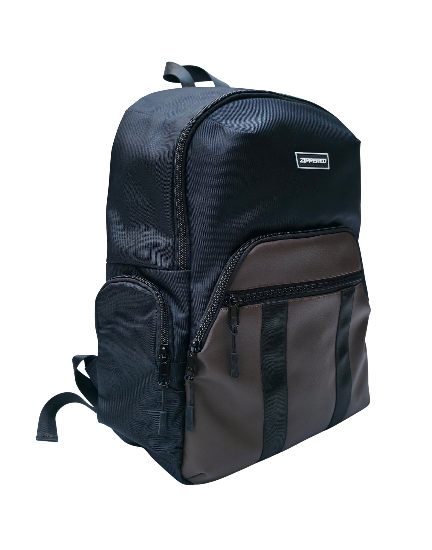 Premium black and brown laptop backpack with smart organization for office, students, travel and everyday use in Pakistan