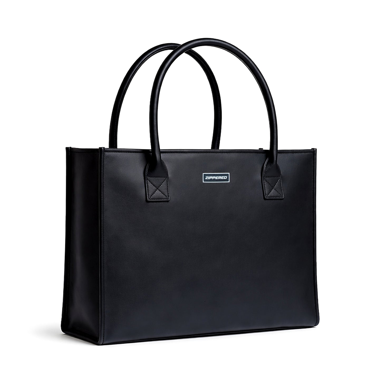 Premium black leather tote bag for women with spacious design and comfortable shoulder handles – luxury tote bag in Pakistan
