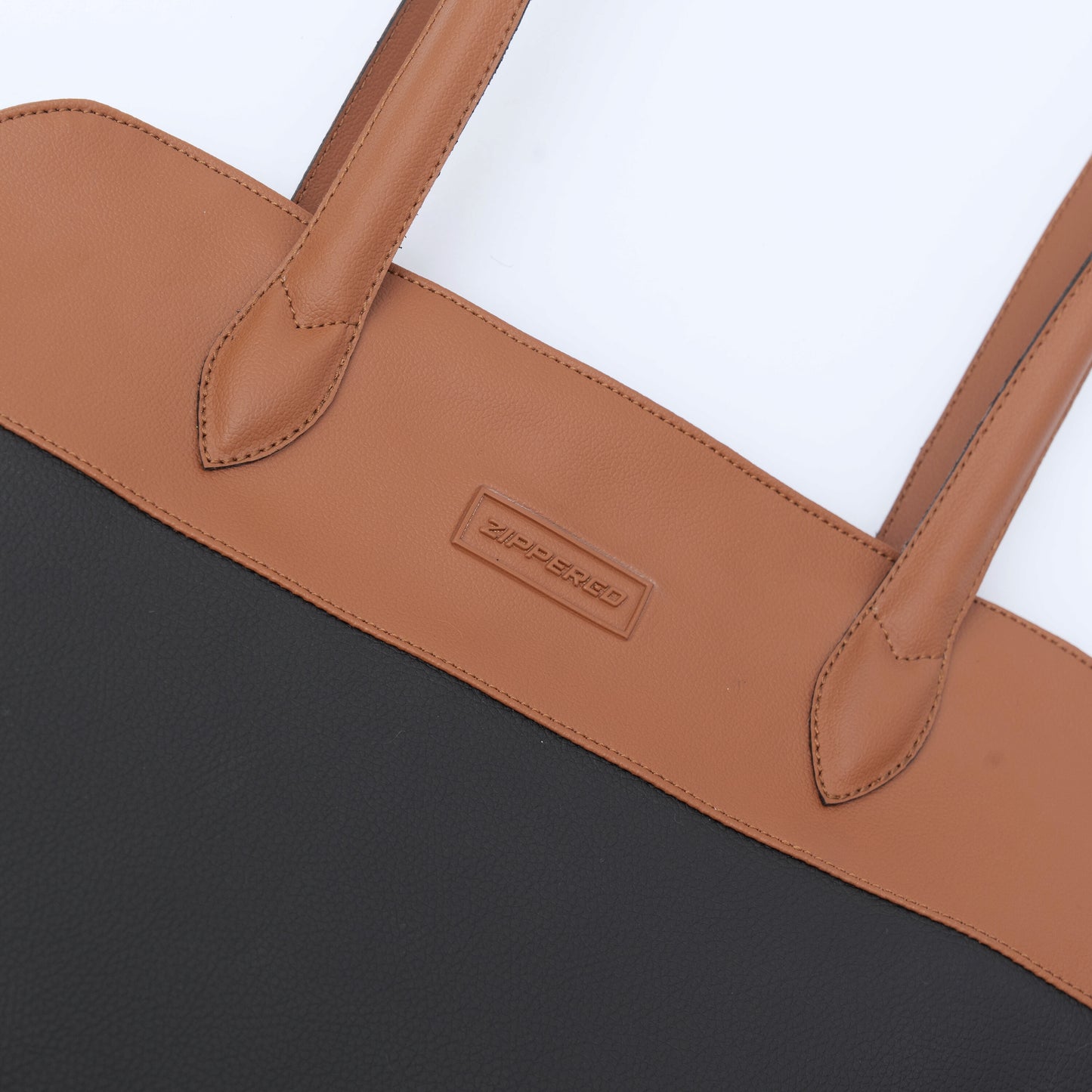premium leather texture tote bag detail