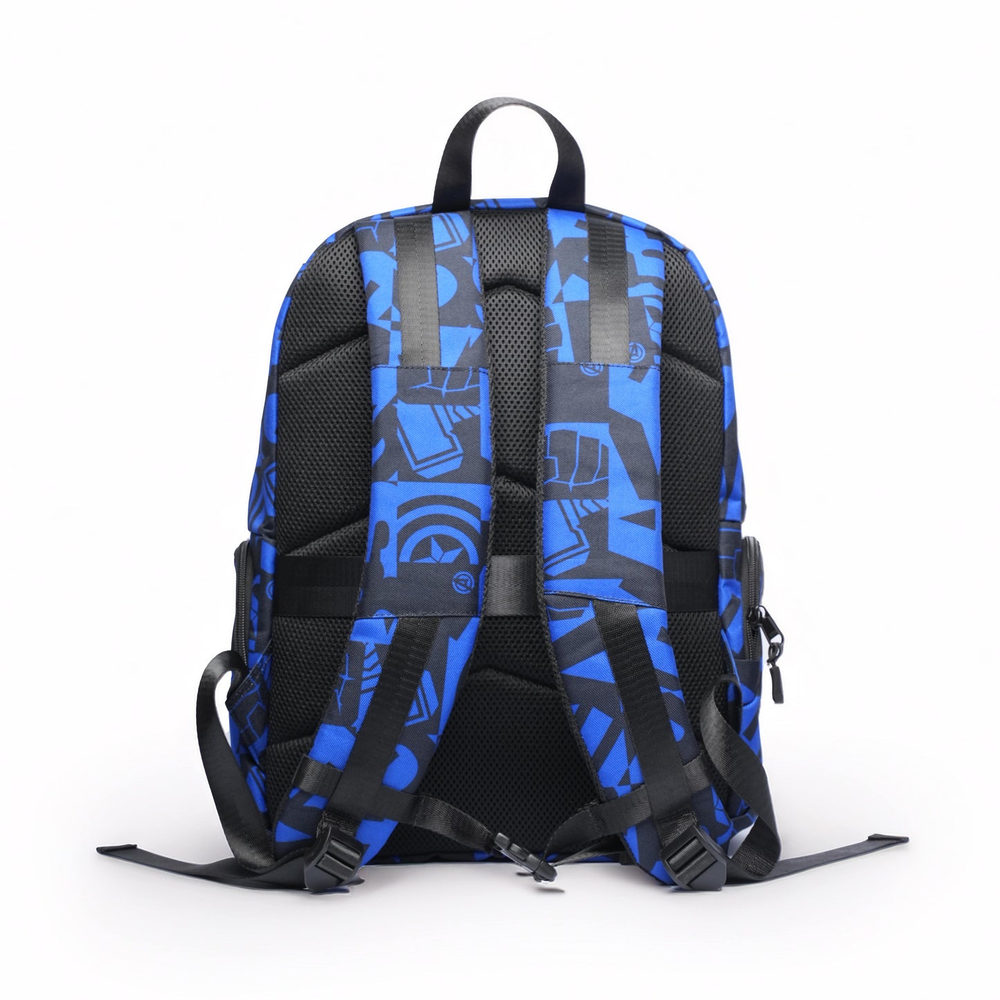 Blue and black 1000D Cordura® laptop backpack featuring breathable padded back panel, adjustable shoulder straps, chest buckle strap, and luggage sleeve for everyday comfort.