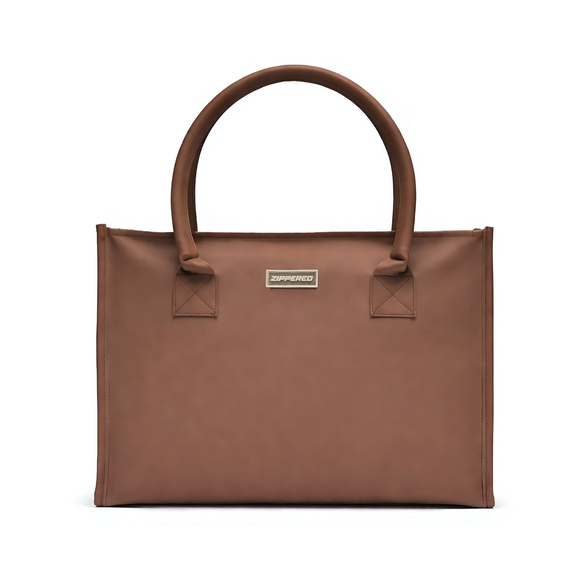 Premium brown leather tote bag for women with spacious design and comfortable shoulder handles – luxury tote bag in Pakistan