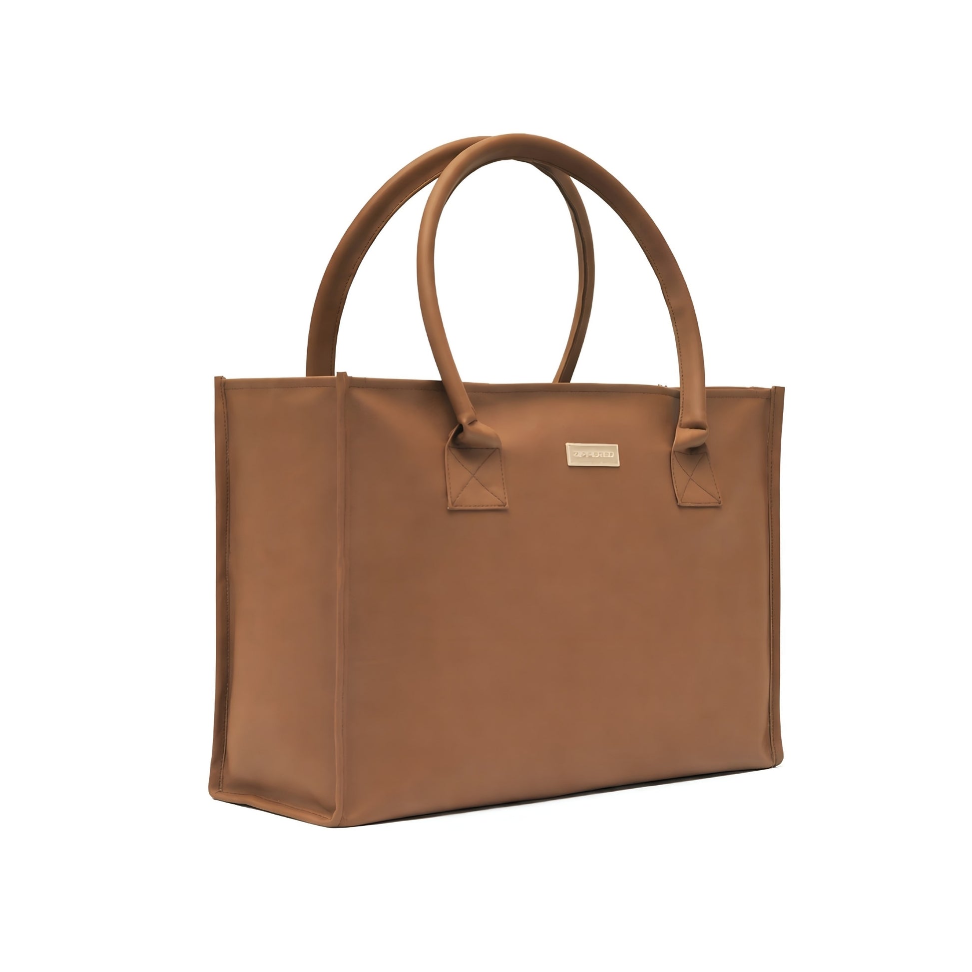 Brown leather tote bag for women with structured design and spacious interior – premium everyday tote bag in Pakistan