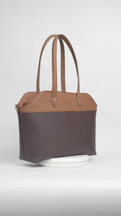 MonoDuo Leather Tote Brown