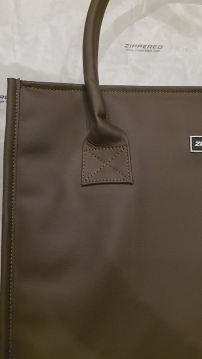 Japanese Leather Tote Bag Chocolate Brown