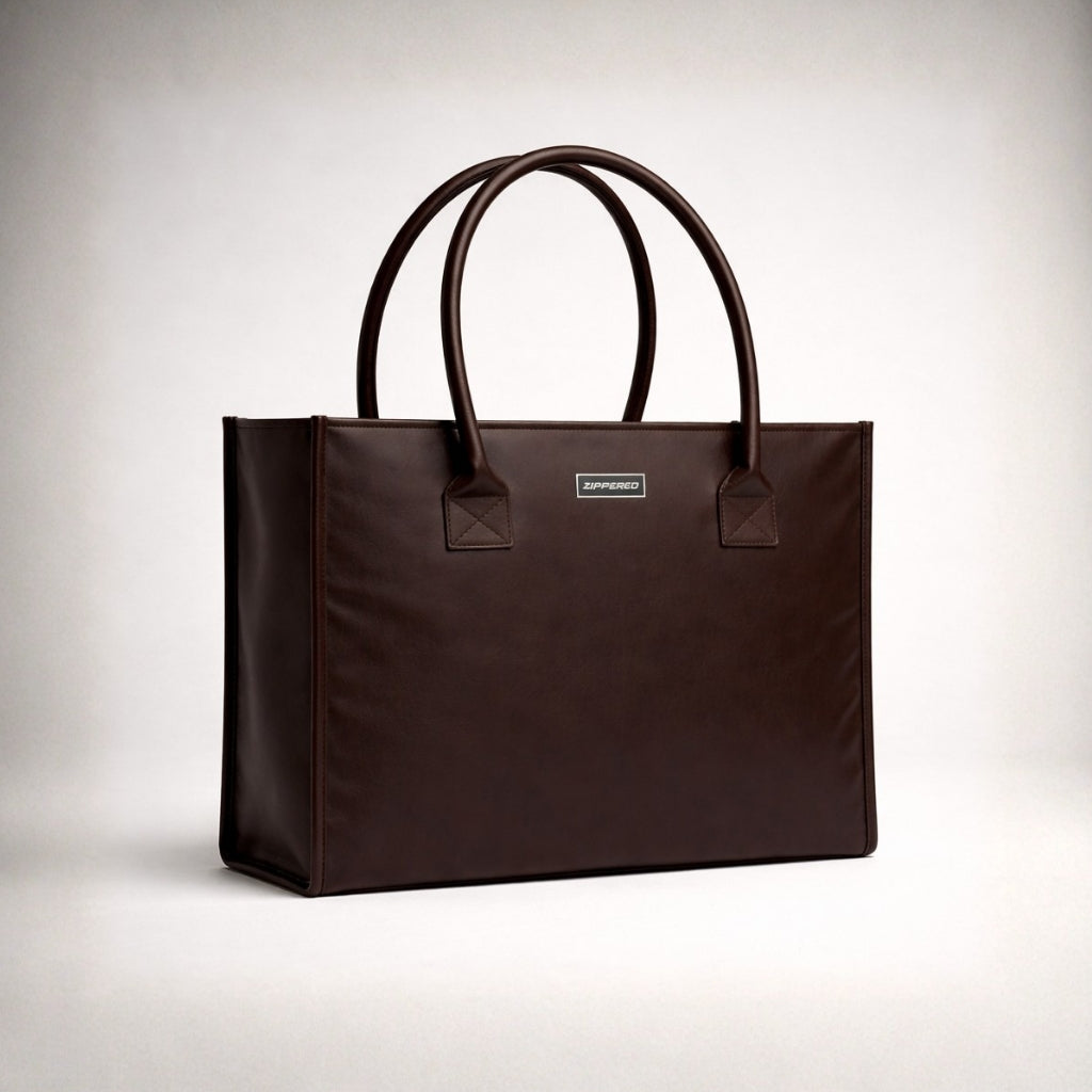 Japanese Leather Tote Bag Chocolate Brown