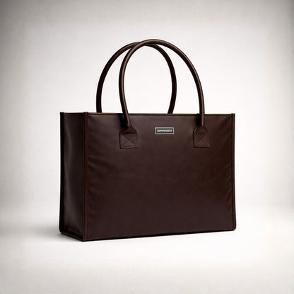 Japanese Leather Tote Bag Chocolate Brown