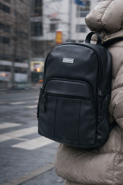 Japanese Leather Backpack Black