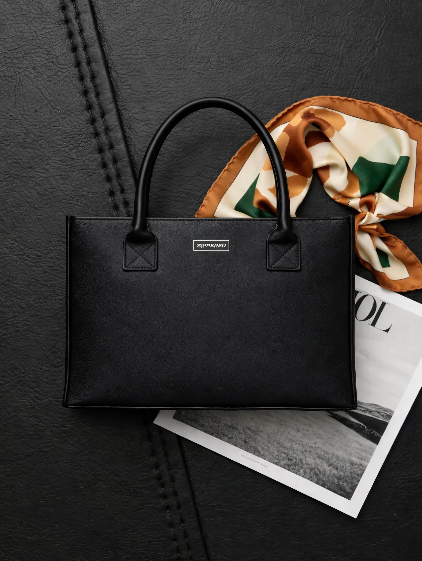 Japanese Leather Tote Bag Black